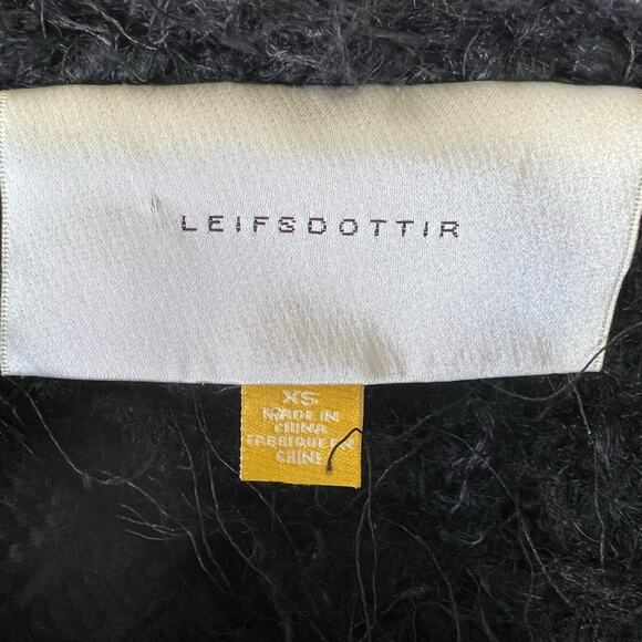 Anthropologie Leifsdottir Black Wool Alpaca Mohair Blend Knit Sweater Size XS - Picture 9 of 13